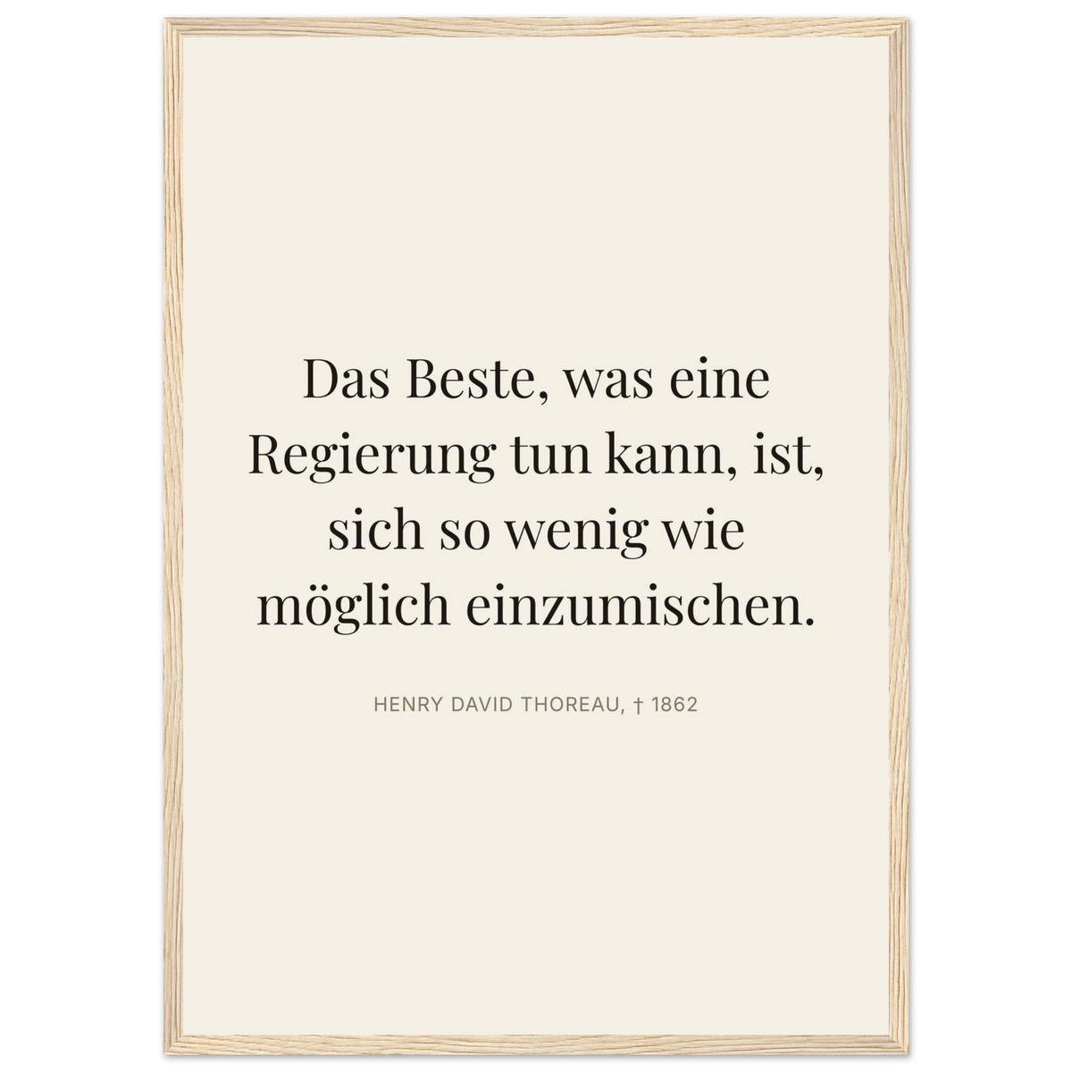 Thores Dunkle Worte im Schweizer Weiss (Klassisches Poster mit Holzrahmen) [Editorial-Beige]