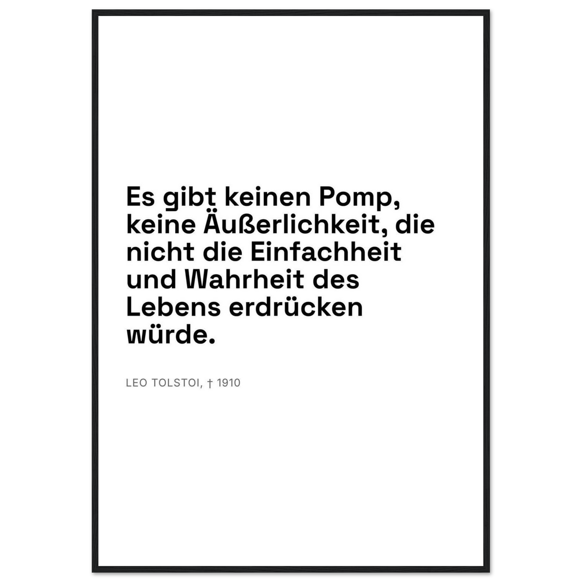Leo Tolskis Glaube im Schweizer Weiss – Motiv 3 (Klassisches Poster mit Holzrahmen)