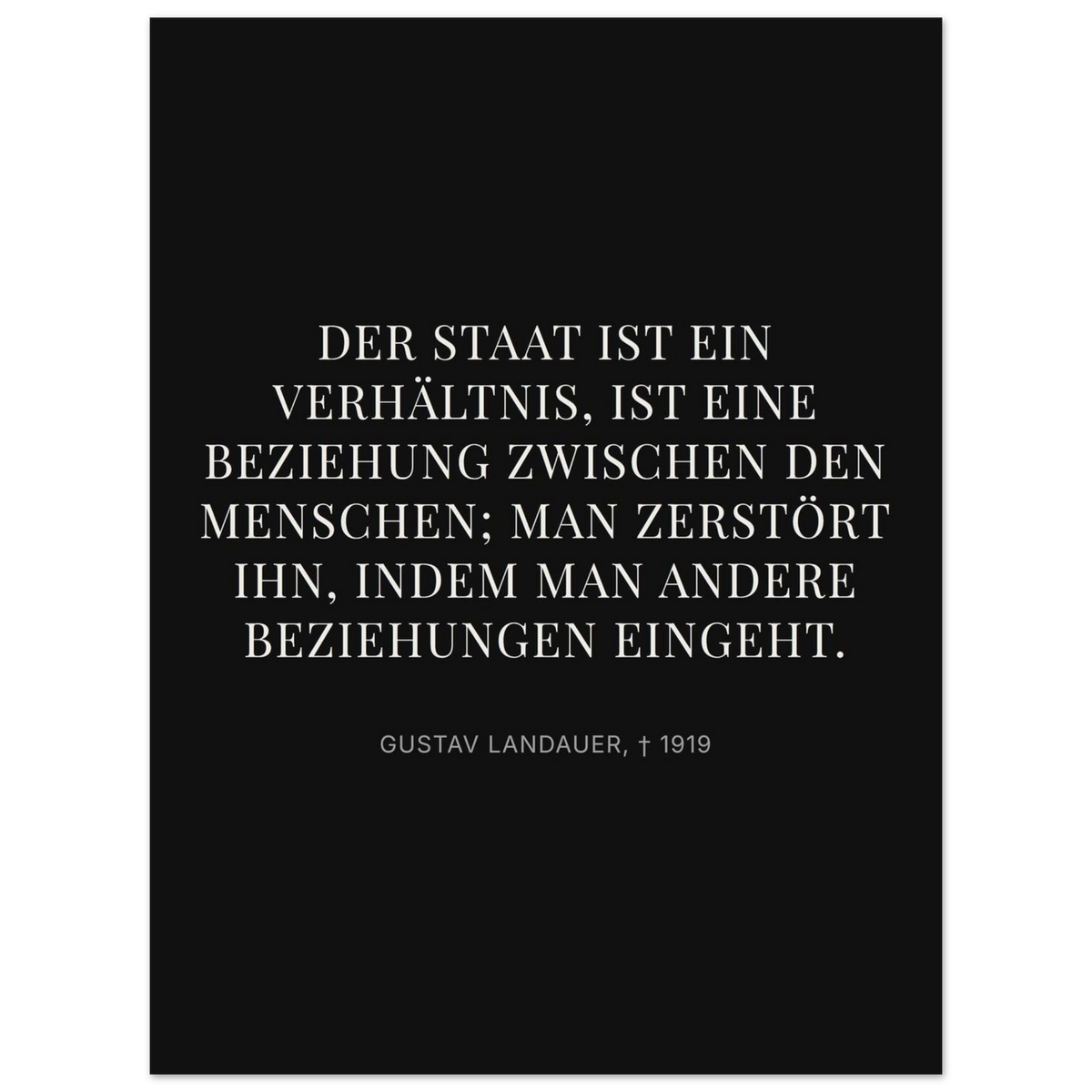 Gustavs Dunkle Wege – Typografie auf Leinwand (Premium Poster auf mattem Papier) [Display-Dunkel]