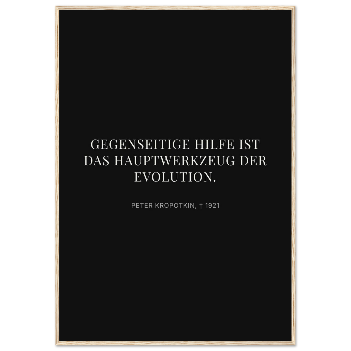 Kroponkins Wege im Dunkeln – Typografie auf Leinwand – Motiv 2 (Klassisches Poster mit Holzrahmen)