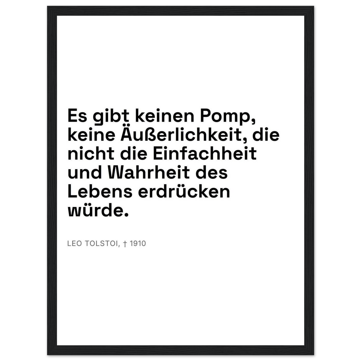 Leo Tolskis Glaube im Schweizer Weiss – Motiv 3 (Klassisches Poster mit Holzrahmen)
