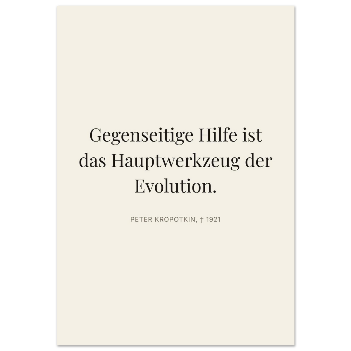 Kroponkins Wege im Dunkeln – Typografie auf Leinwand (Premium Poster auf mattem Papier) [Editorial-Beige]