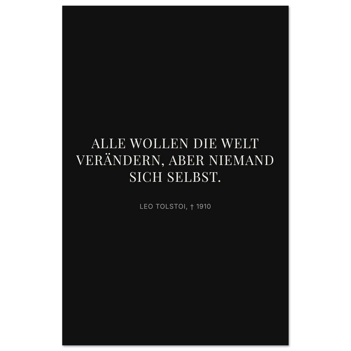 Leo Tolskis Selbstentdeckung in Dunkelschrift – Motiv 2 (Premium Poster auf mattem Papier)