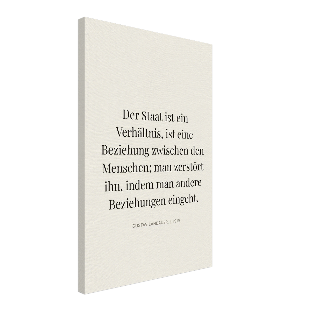 Gustavs Dunkle Wege – Typografie auf Leinwand (Leinwand) [Editorial-Beige]