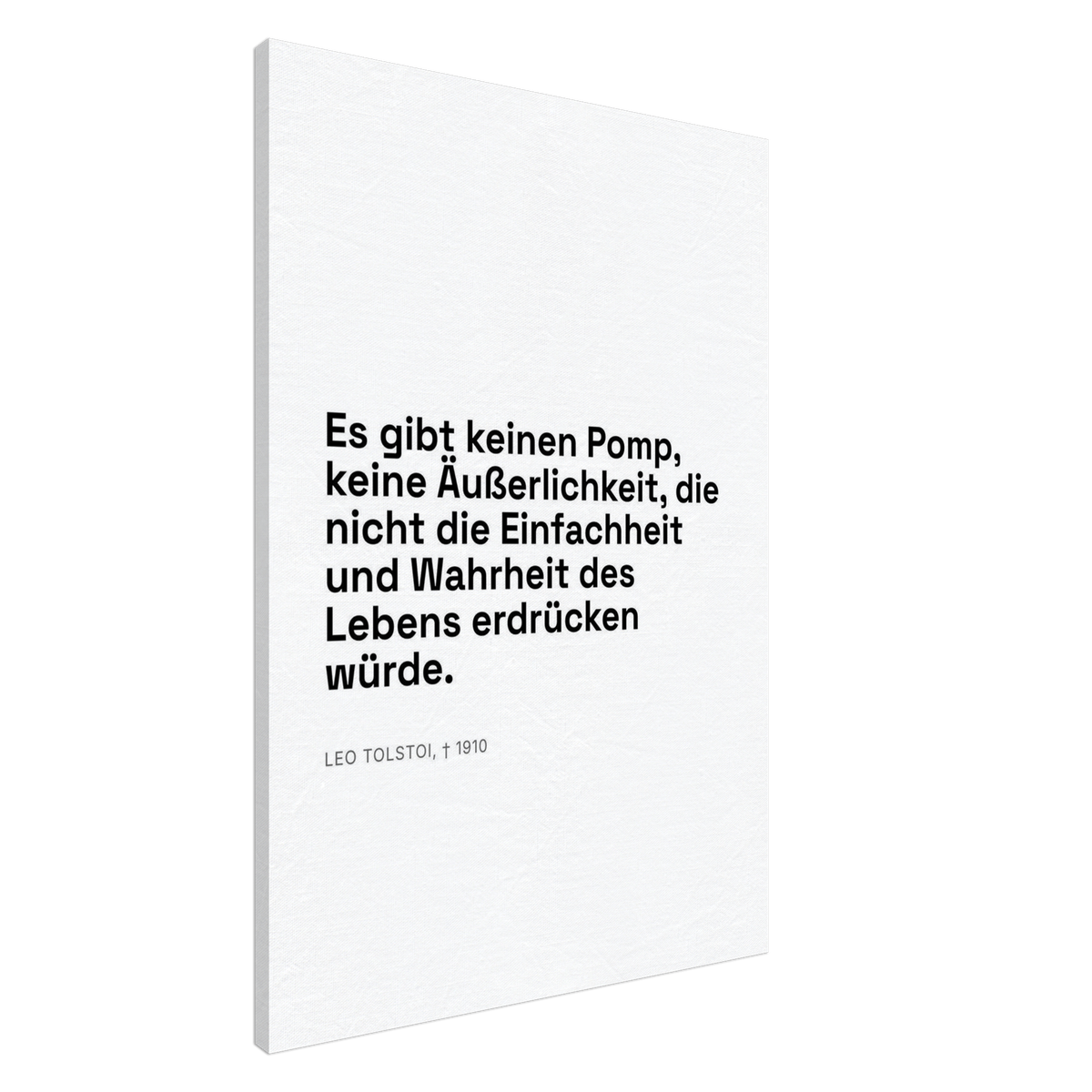 Leo Tolskis Glaube im Schweizer Weiss – Motiv 1 (Leinwand)