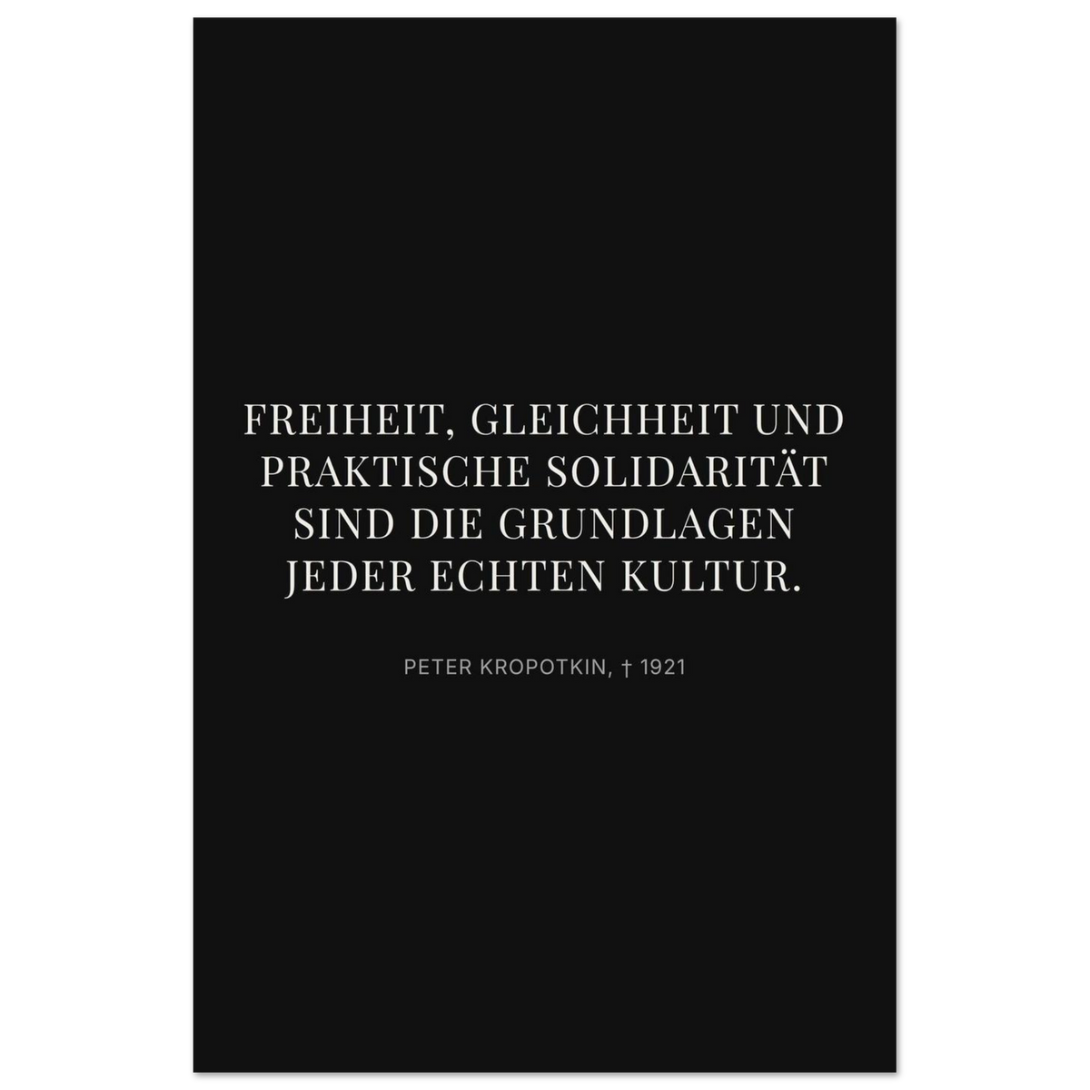 Kroponkins Wege im Dunkeln – Typografie auf Leinwand – Motiv 4 (Premium Poster auf mattem Papier)