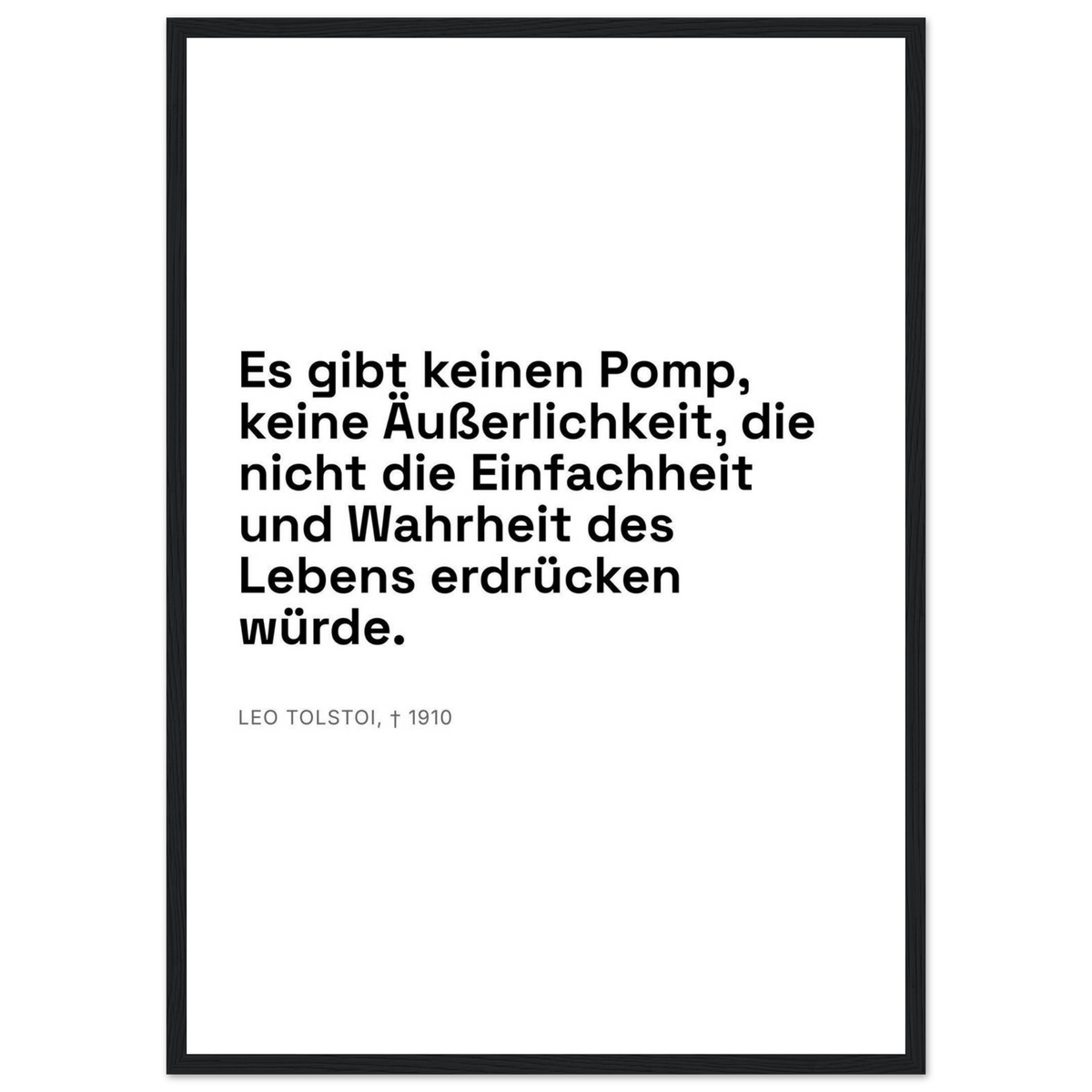 Leo Tolskis Glaube im Schweizer Weiss – Motiv 3 (Klassisches Poster mit Holzrahmen)