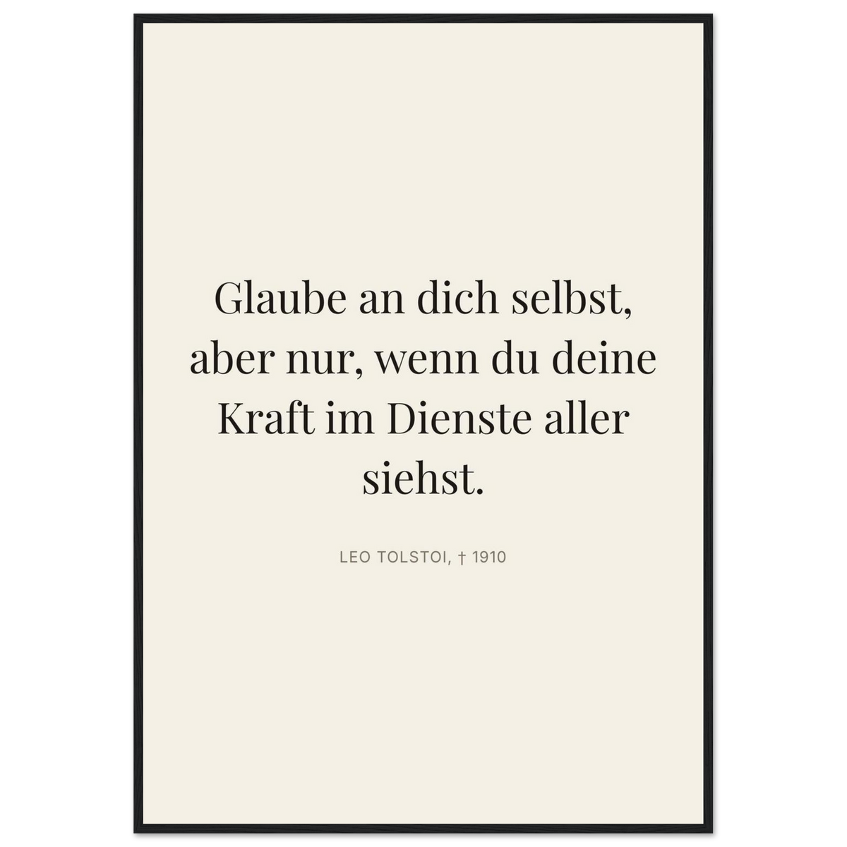 Leo Tolskis Wege zum Schweizer Weiss (Klassisches Poster mit Holzrahmen) [Editorial-Beige]