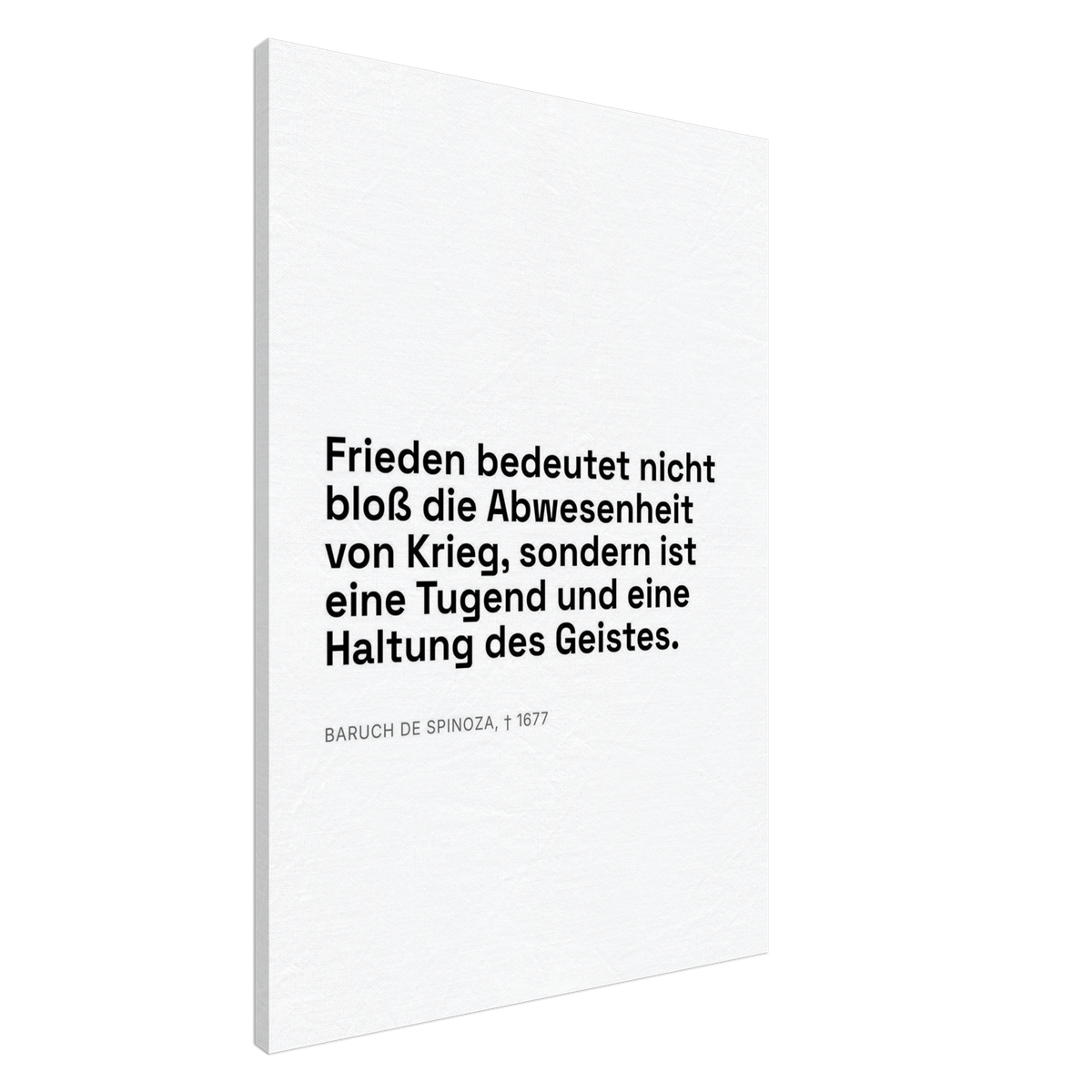 Spinozas Frieden auf Leinwand in Bauhaus-Stil (Leinwand) [Swiss-Weiß]