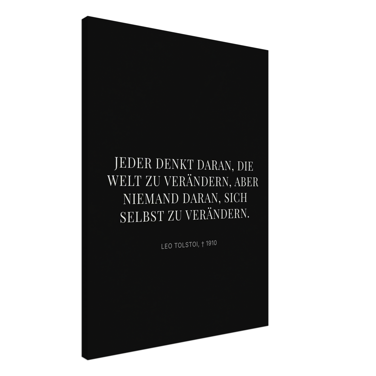 Leo Tolskis Selbstentdeckung in Dunkelschrift – Motiv 2 (Leinwand)