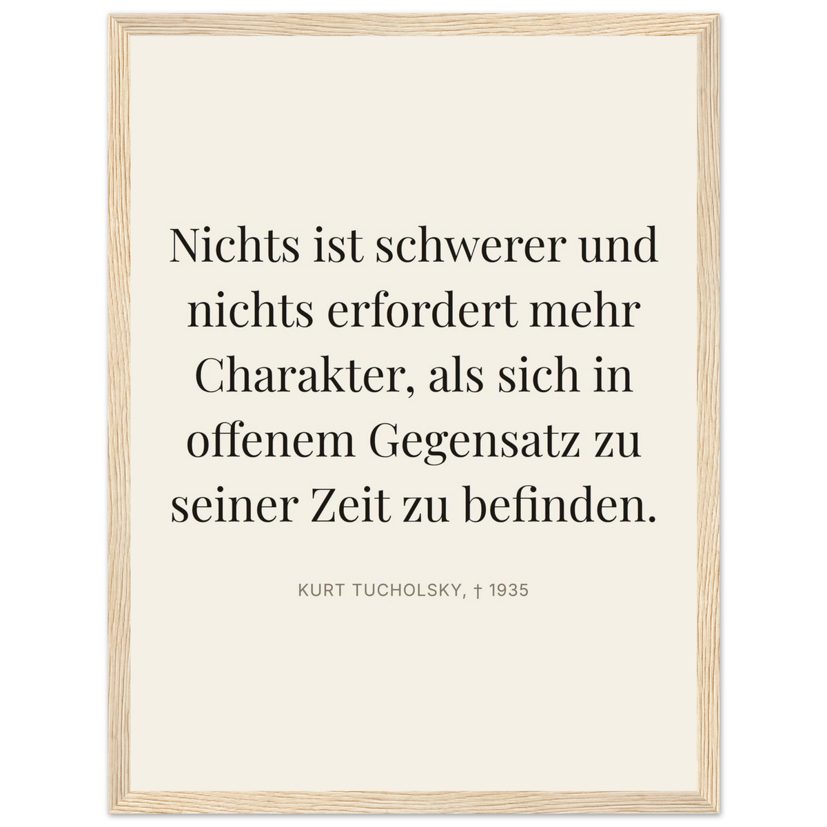 Tuchs Verzweiflung im Schweizer Weiss (Klassisches Poster mit Holzrahmen) [Editorial-Beige]