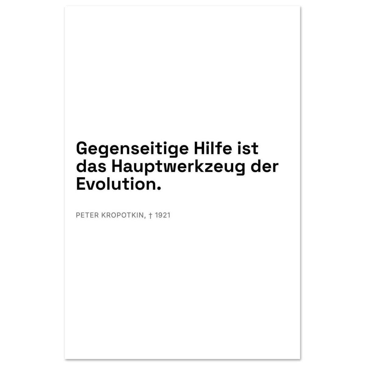 Kroponkins Wege im Dunkeln – Typografie auf Leinwand (Premium Poster auf mattem Papier) [Swiss-Weiß]