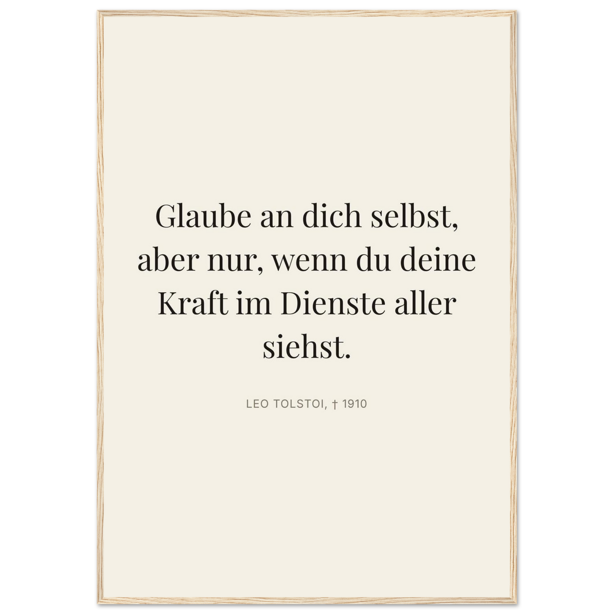Leo Tolskis Wege zum Schweizer Weiss (Klassisches Poster mit Holzrahmen) [Editorial-Beige]