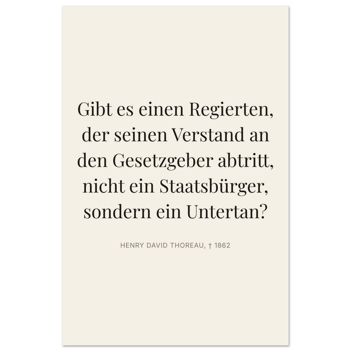 Thores Dunkle Worte in Schweizer Weiss (Premium Poster auf mattem Papier) [Editorial-Beige]