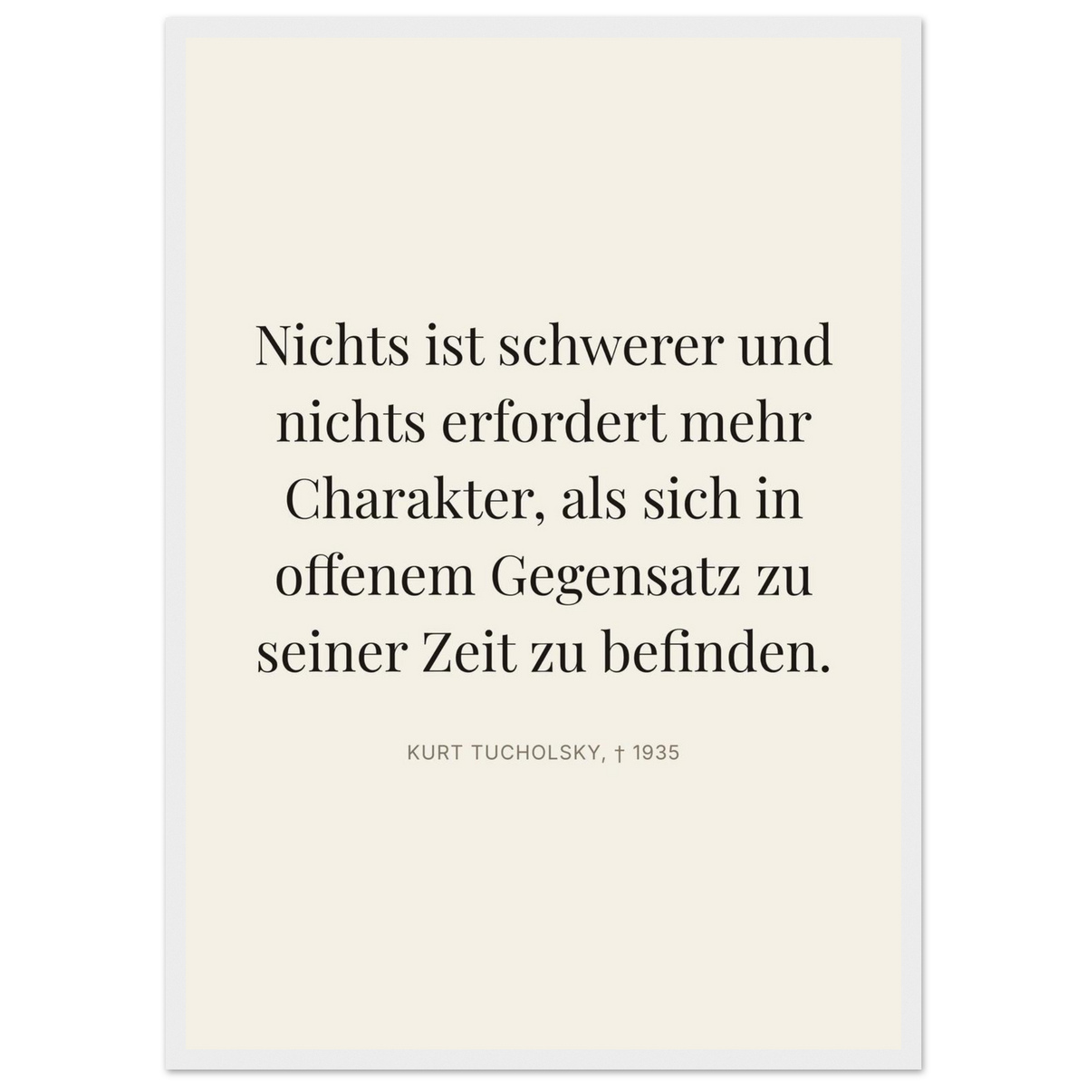 Tuchs Verzweiflung im Schweizer Weiss (Klassisches Poster mit Holzrahmen) [Editorial-Beige]