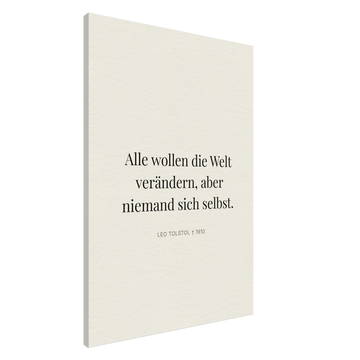 Leo Tolskis Selbstentdeckung in Dunkelschrift (Leinwand) [Editorial-Beige]