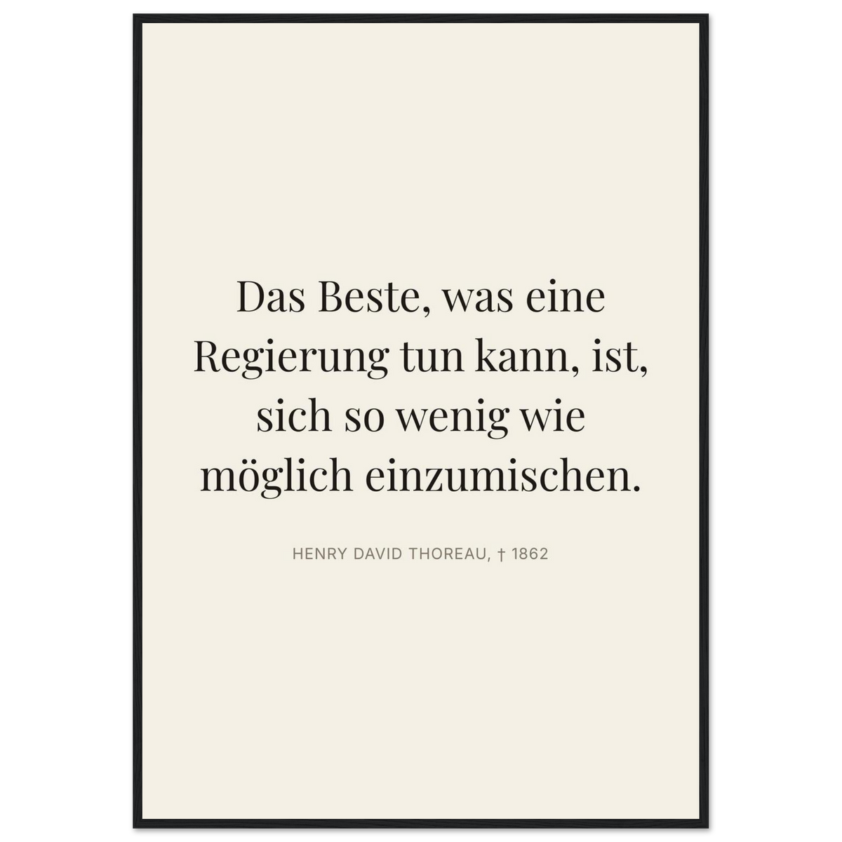 Thores Dunkle Worte im Schweizer Weiss (Klassisches Poster mit Holzrahmen) [Editorial-Beige]