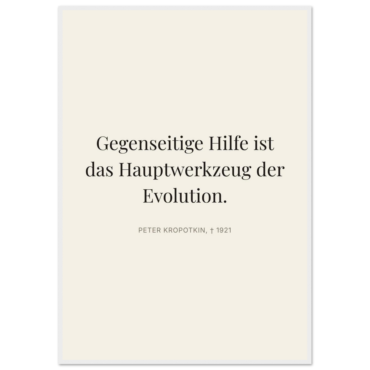 Kroponkins Wege im Dunkeln – Typografie auf Leinwand (Klassisches Poster mit Holzrahmen) [Editorial-Beige]