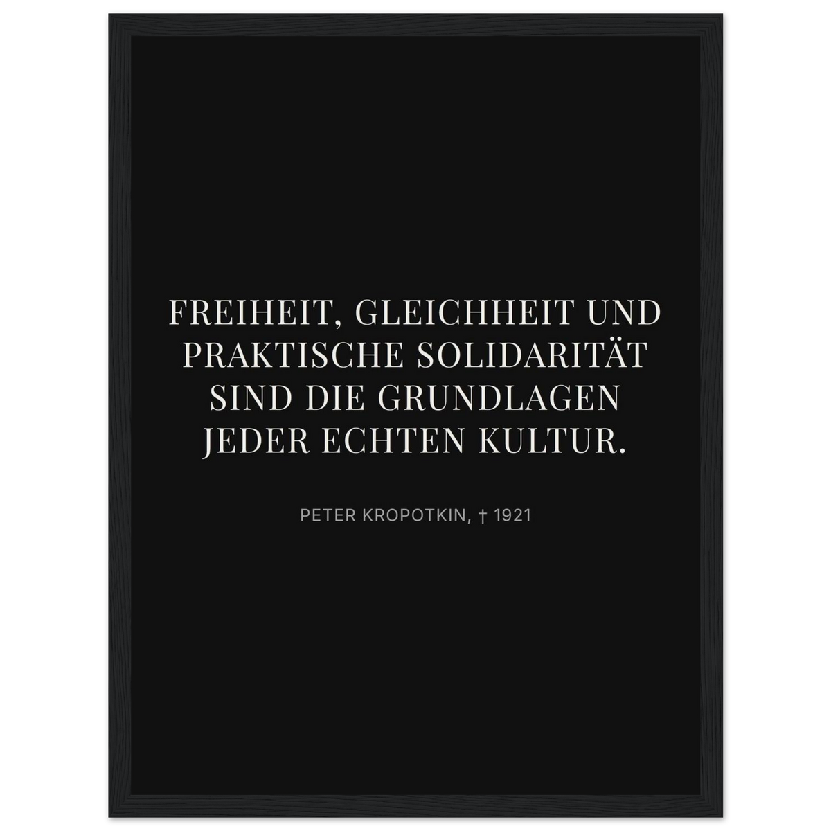 Kroponkins Wege im Dunkeln – Typografie auf Leinwand – Motiv 4 (Klassisches Poster mit Holzrahmen)