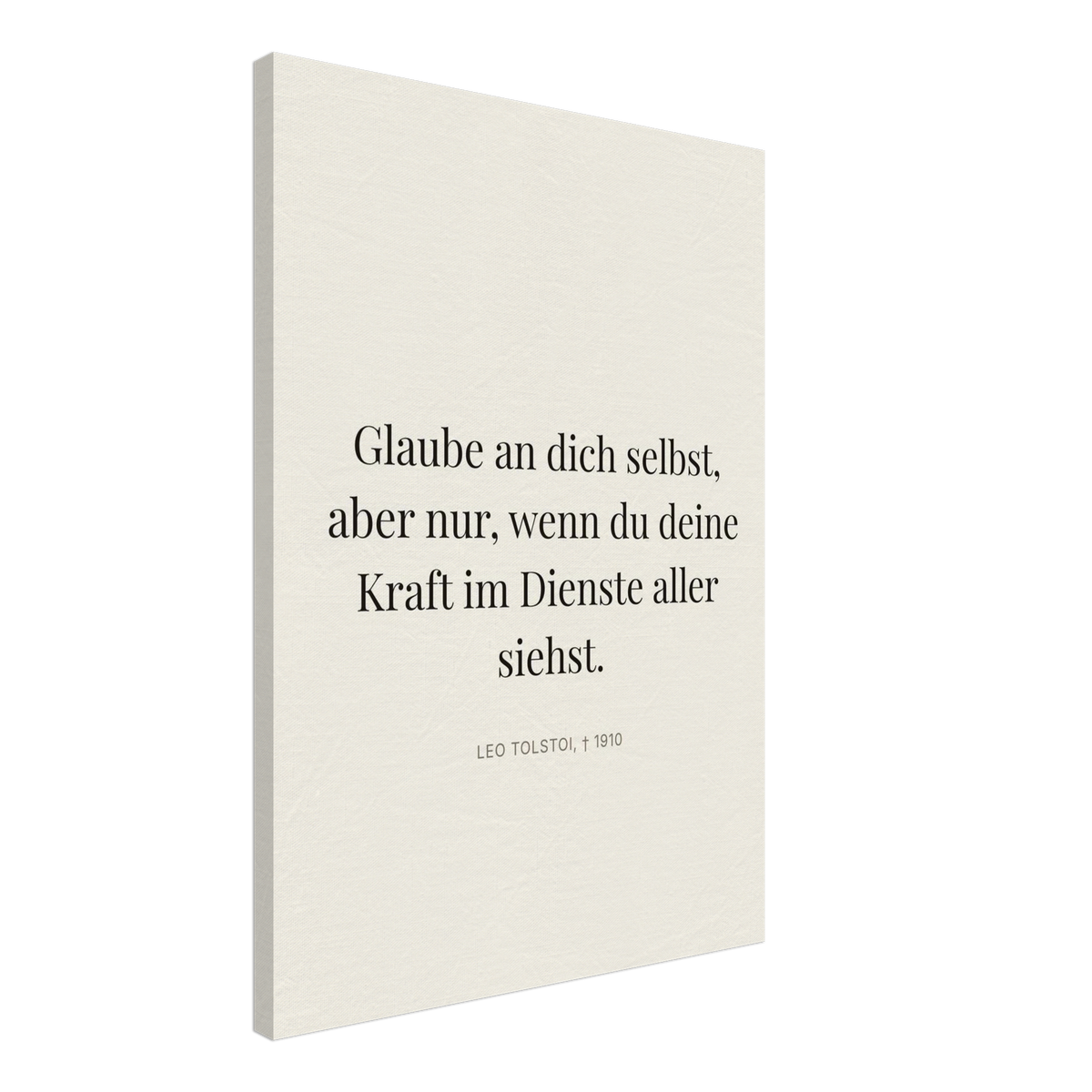 Leo Tolskis Wege zum Schweizer Weiss (Leinwand) [Editorial-Beige]