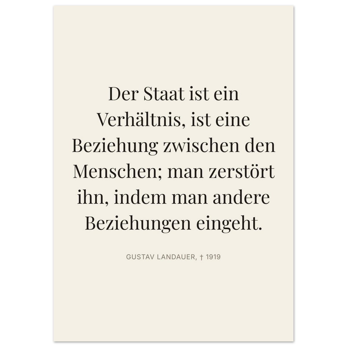 Gustavs Dunkle Wege – Typografie auf Leinwand (Premium Poster auf mattem Papier) [Editorial-Beige]