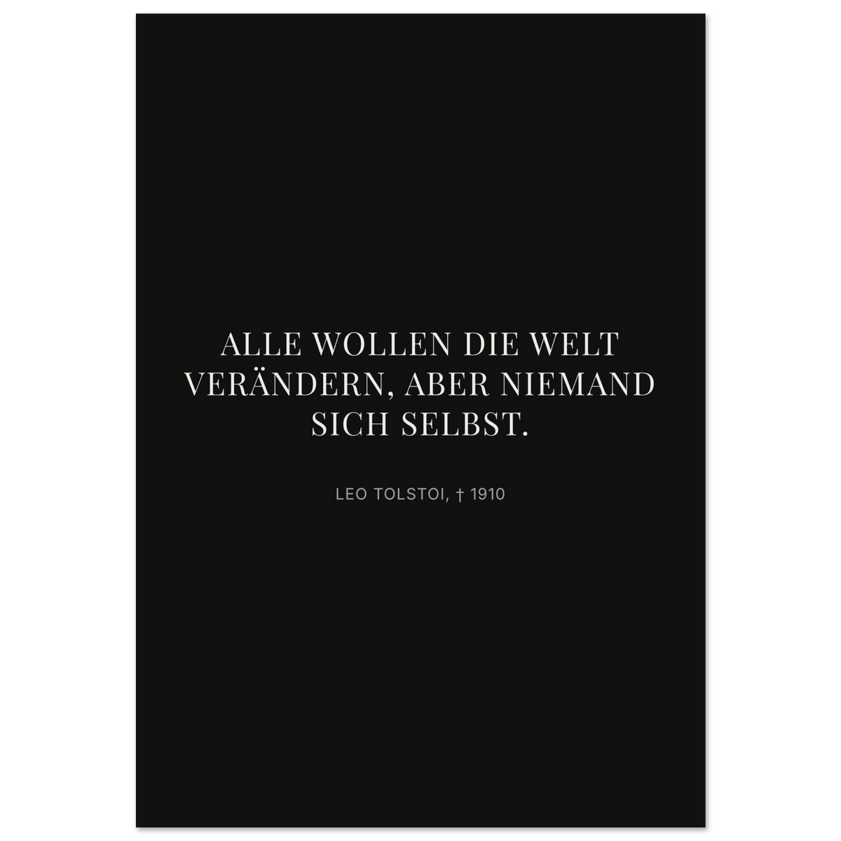 Leo Tolskis Selbstentdeckung in Dunkelschrift – Motiv 2 (Premium Poster auf mattem Papier)