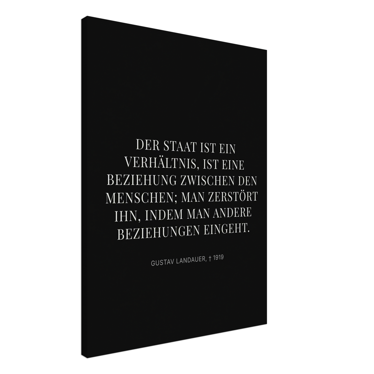 Gustavs Dunkle Wege – Typografie auf Leinwand (Leinwand) [Display-Dunkel]