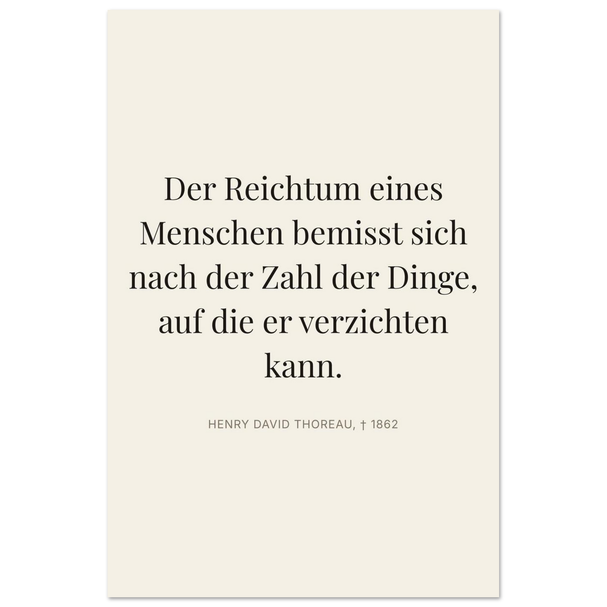 Thores Wege zum Reichtum - Typografisches Zitat in Bauhaus-Stil (Premium Poster auf mattem Papier) [Editorial-Beige]