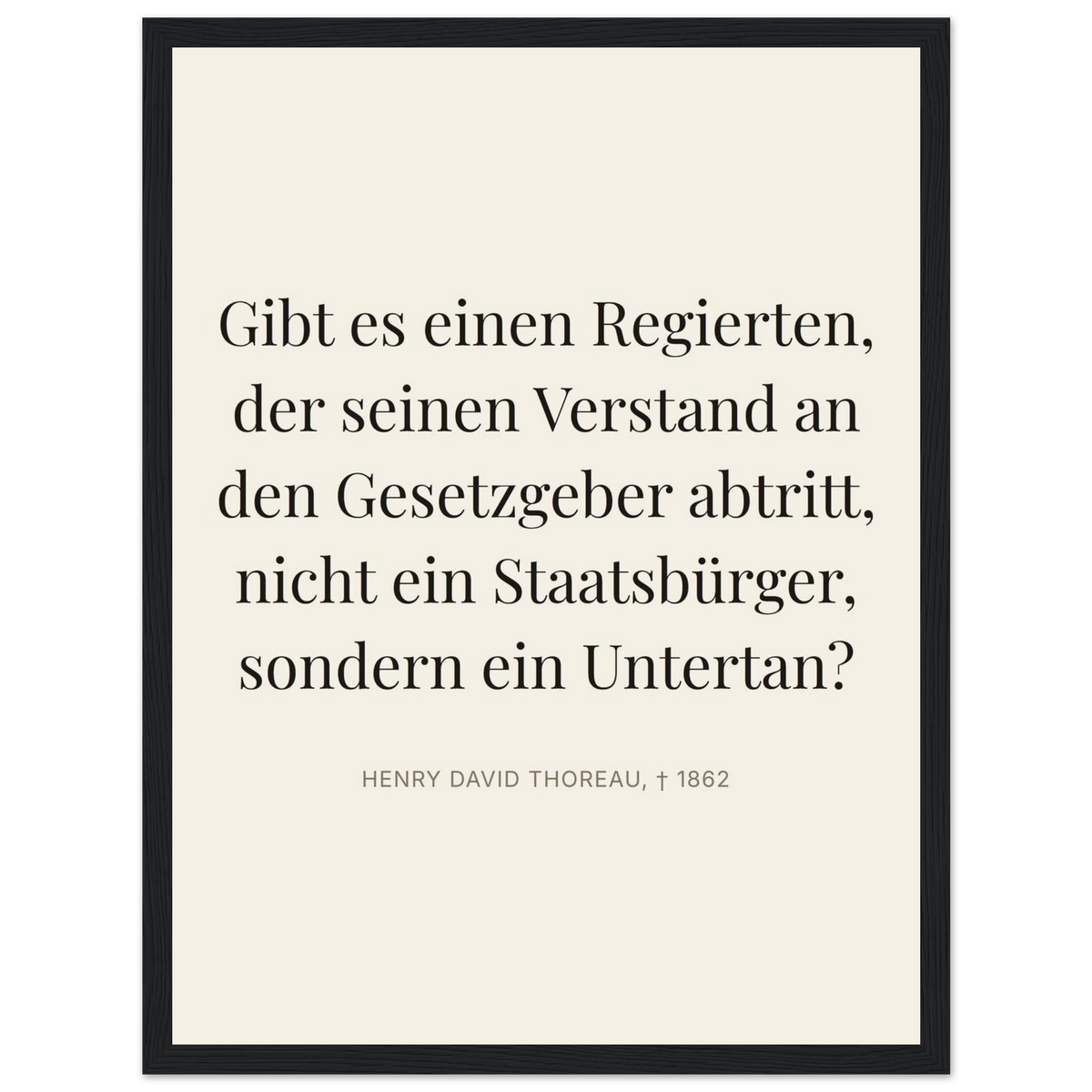 Thores Dunkle Worte in Schweizer Weiss (Klassisches Poster mit Holzrahmen) [Editorial-Beige]