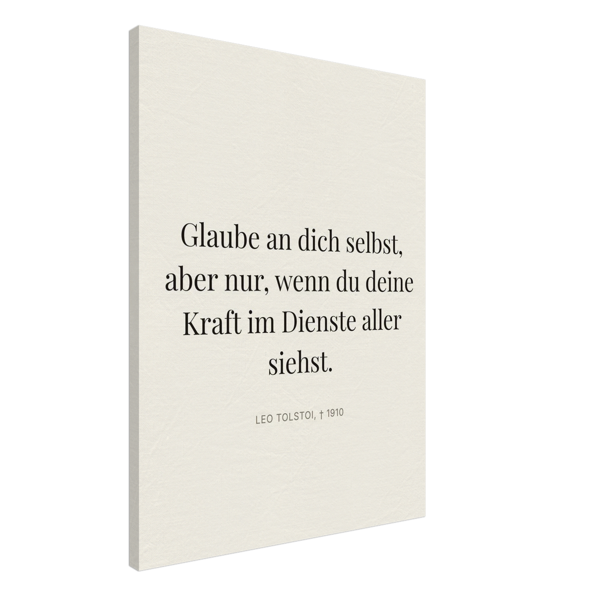 Leo Tolskis Wege zum Schweizer Weiss (Leinwand) [Editorial-Beige]