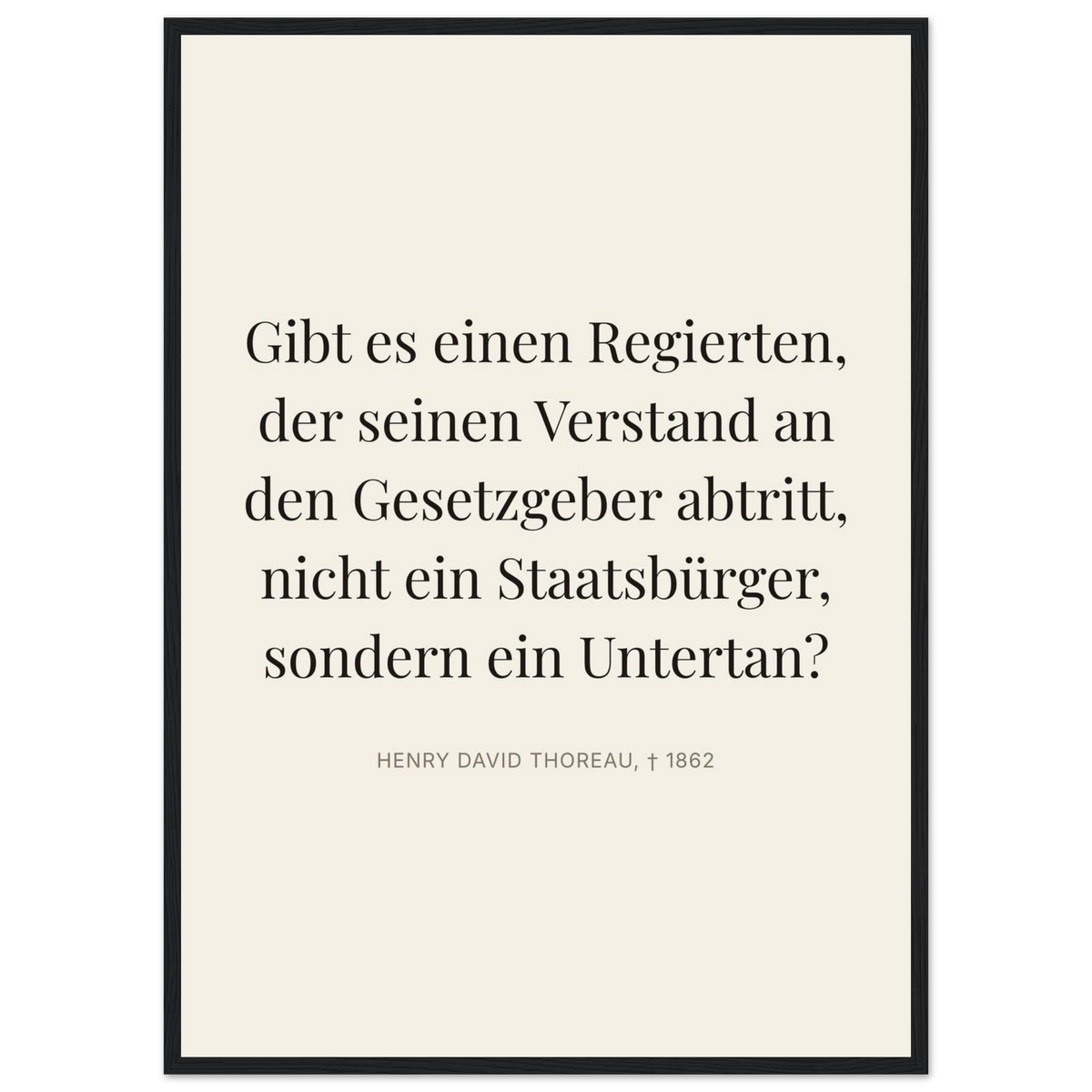 Thores Dunkle Worte in Schweizer Weiss (Klassisches Poster mit Holzrahmen) [Editorial-Beige]