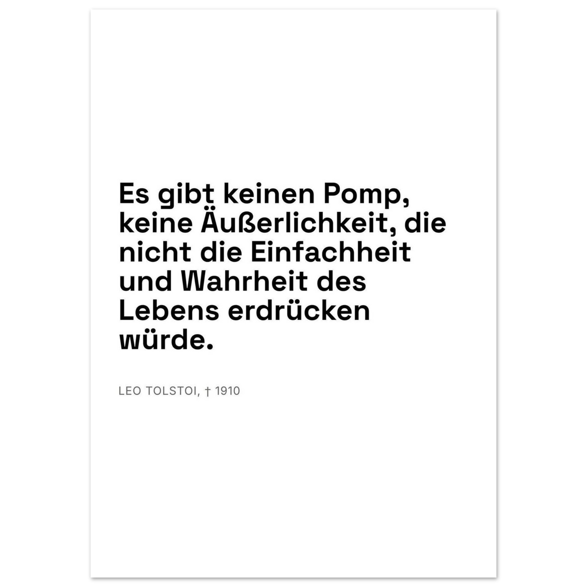 Leo Tolskis Glaube im Schweizer Weiss – Motiv 3 (Premium Poster auf mattem Papier)
