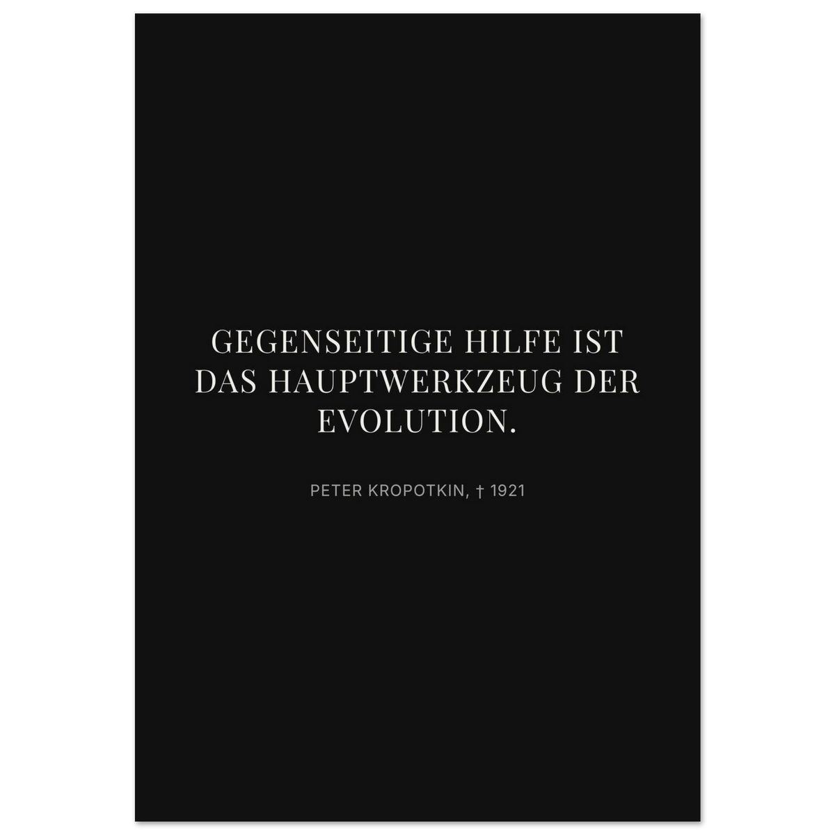 Kroponkins Wege im Dunkeln – Typografie auf Leinwand – Motiv 1 (Premium Poster auf mattem Papier)