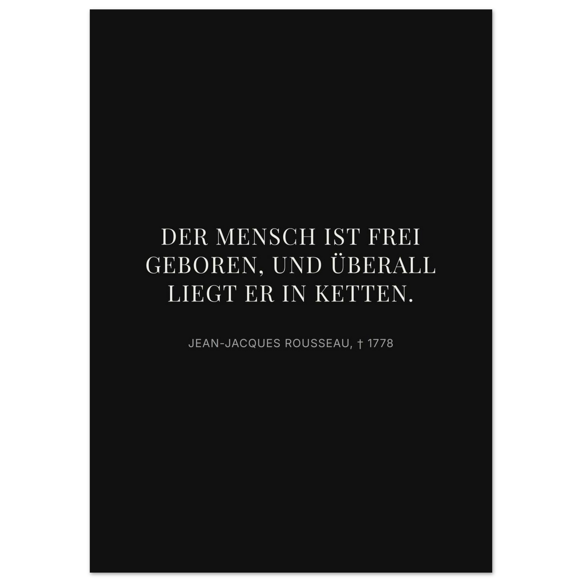 Freiheit im Dunkeln - Typografisches Zitat auf Leinwand (Premium Poster auf mattem Papier)