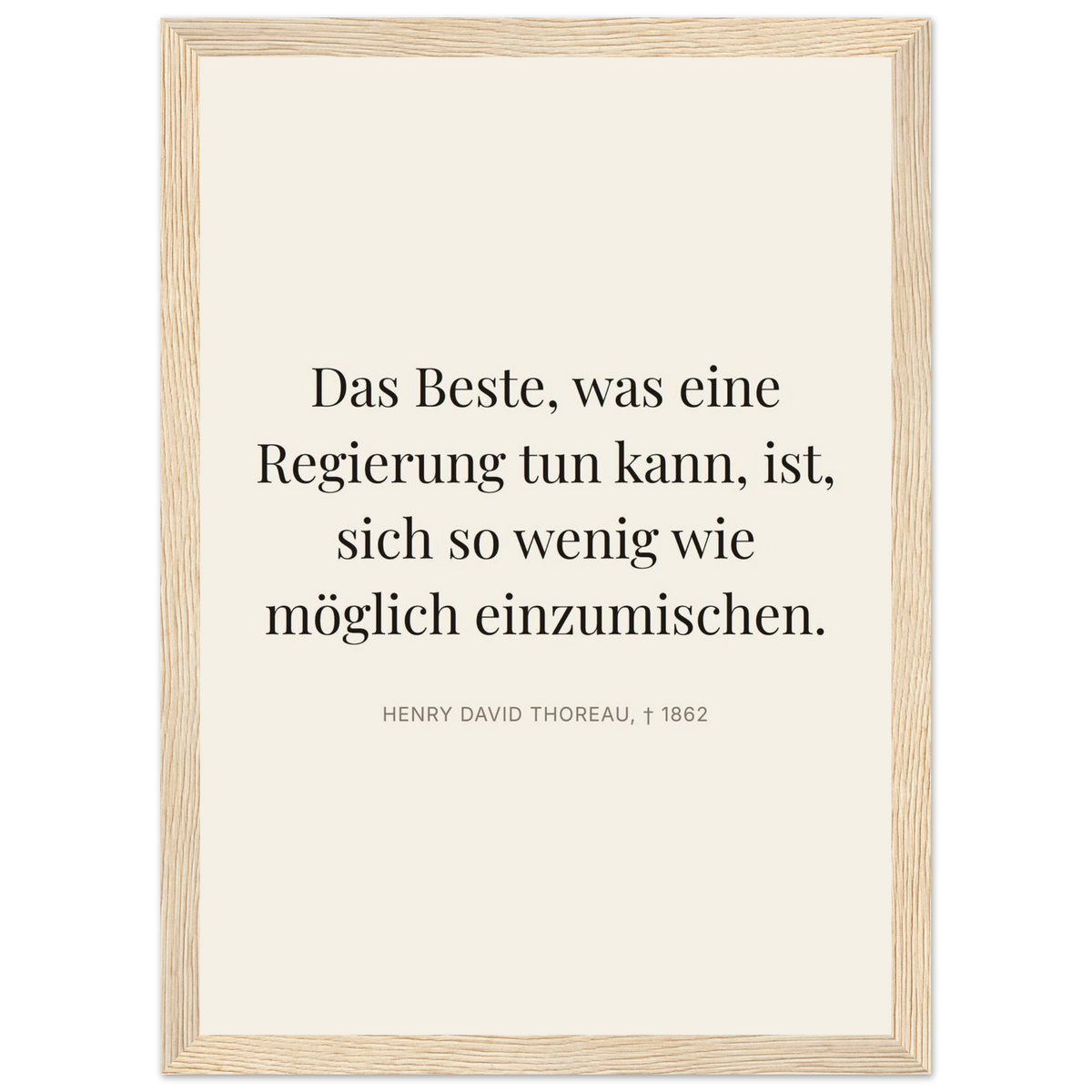 Thores Dunkle Worte im Schweizer Weiss (Klassisches Poster mit Holzrahmen) [Editorial-Beige]