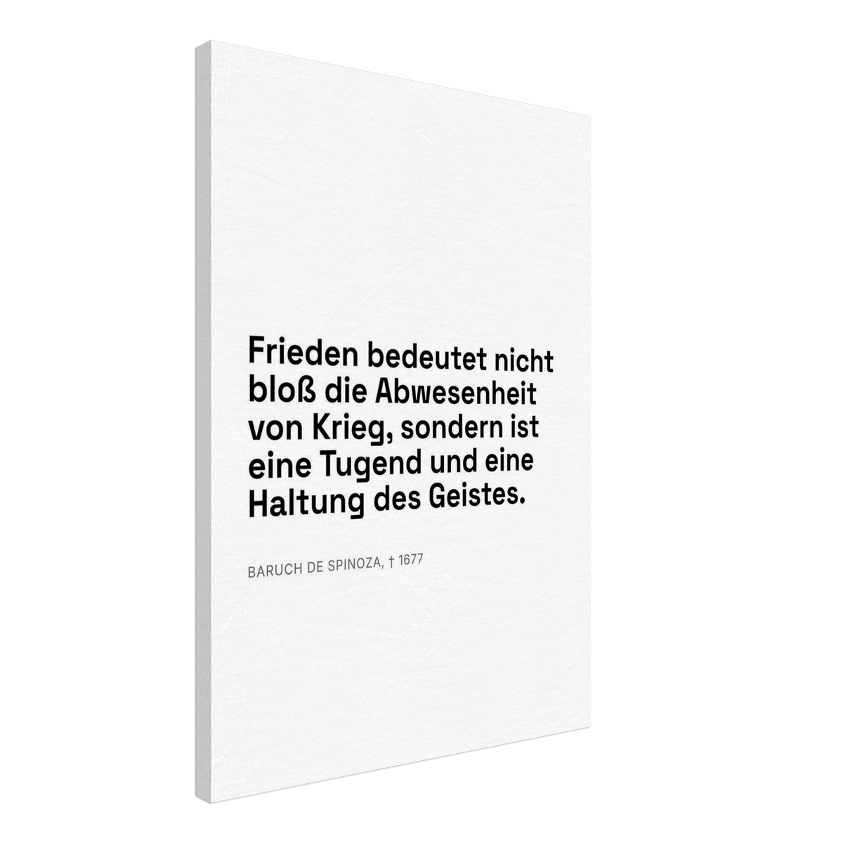 Spinozas Frieden auf Leinwand in Bauhaus-Stil (Leinwand) [Swiss-Weiß]