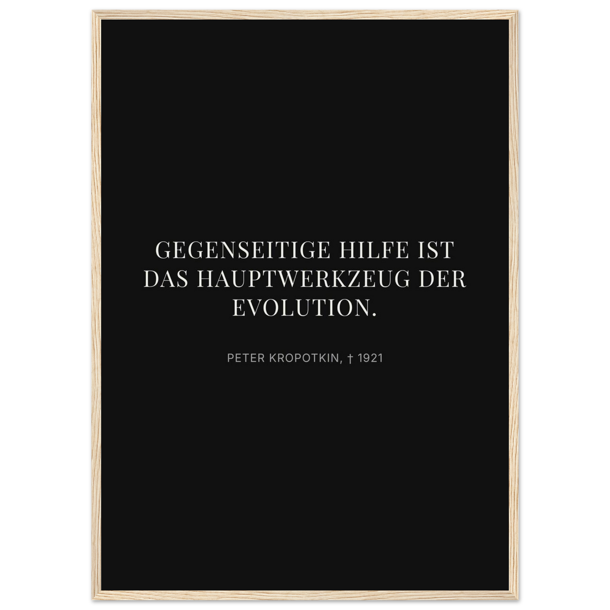 Kroponkins Wege im Dunkeln – Typografie auf Leinwand – Motiv 2 (Klassisches Poster mit Holzrahmen)