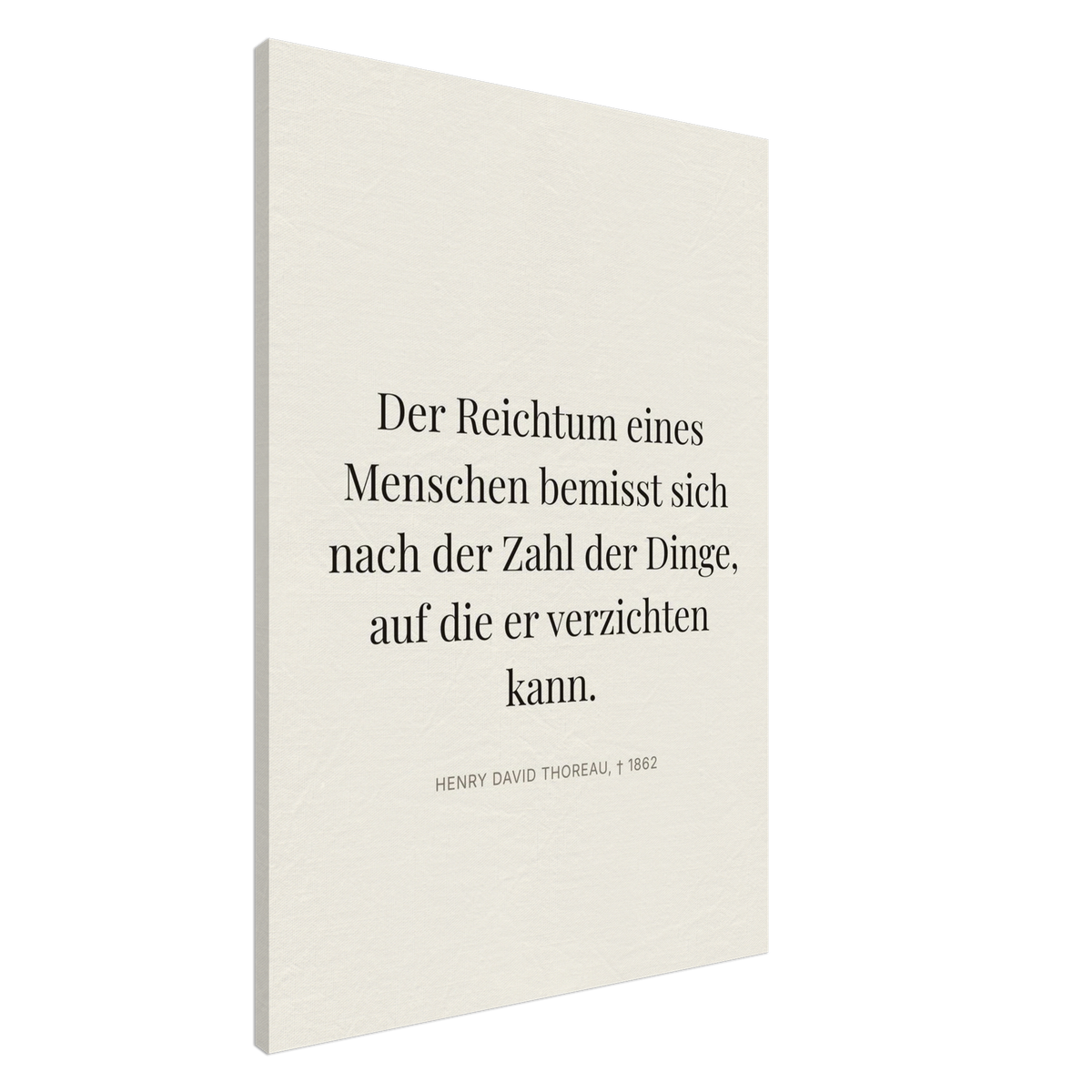 Thores Wege zum Reichtum - Typografisches Zitat in Bauhaus-Stil (Leinwand) [Editorial-Beige]