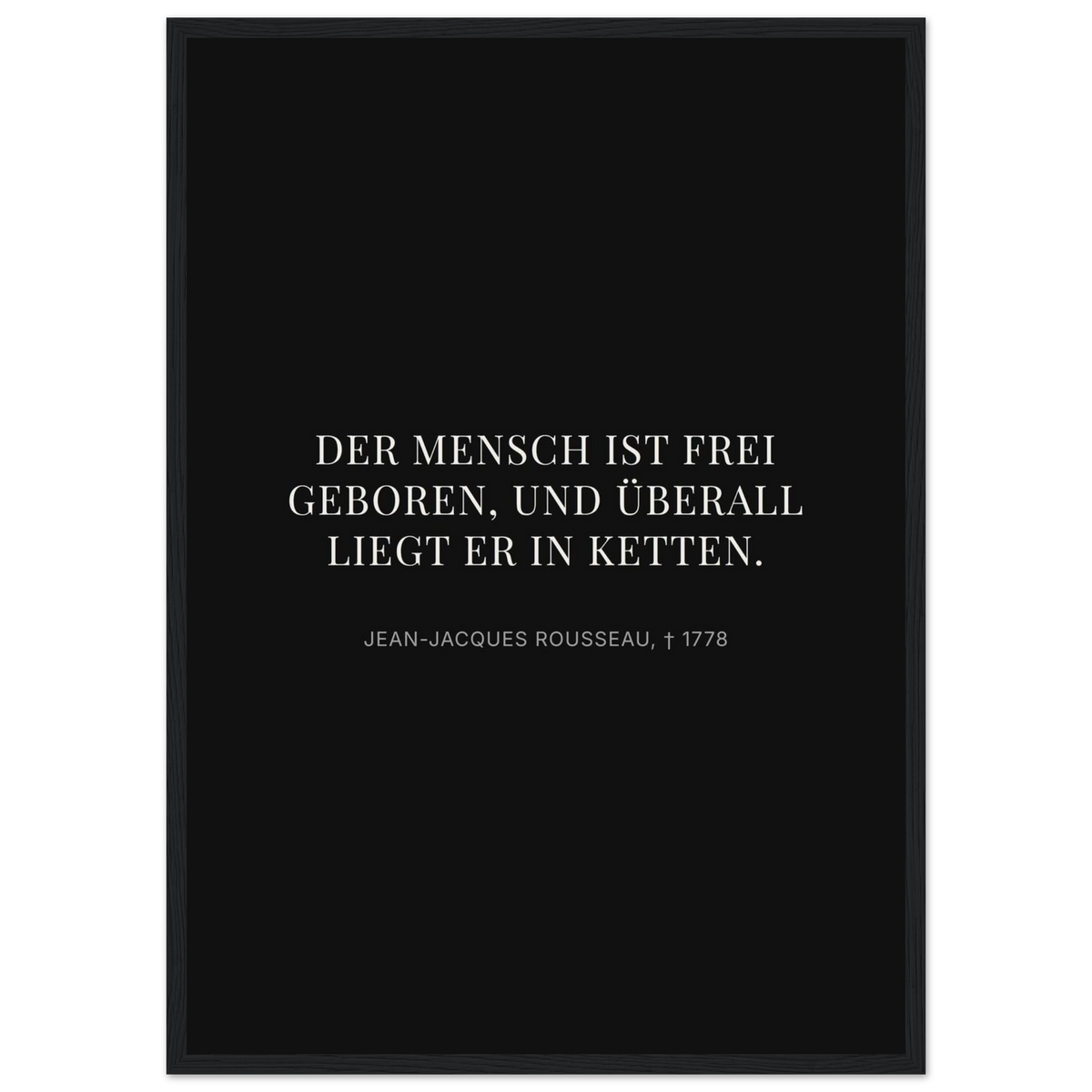 Freiheit im Dunkeln - Typografisches Zitat auf Leinwand (Klassisches Poster mit Holzrahmen)