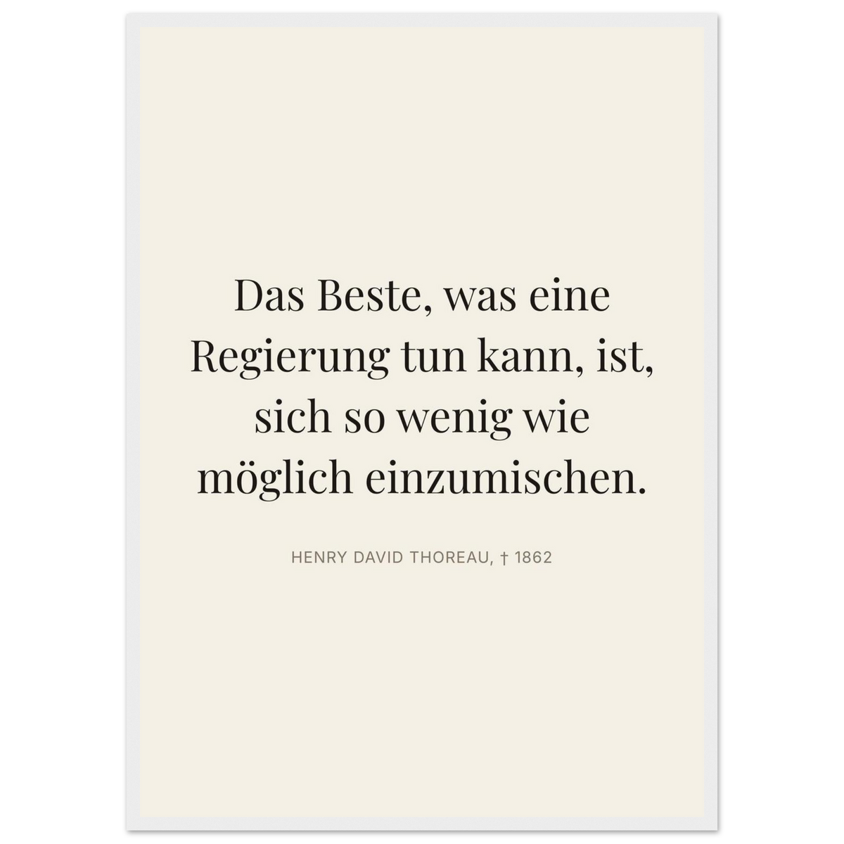 Thores Dunkle Worte im Schweizer Weiss (Klassisches Poster mit Holzrahmen) [Editorial-Beige]