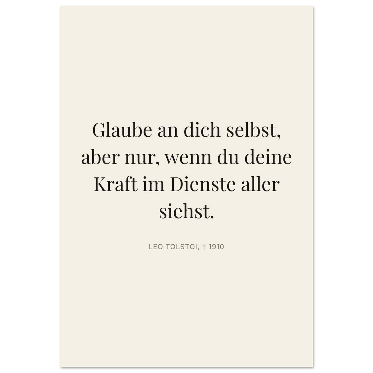 Leo Tolskis Wege zum Schweizer Weiss (Premium Poster auf mattem Papier) [Editorial-Beige]