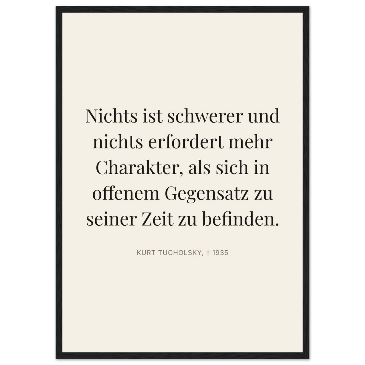 Tuchs Verzweiflung im Schweizer Weiss (Klassisches Poster mit Holzrahmen) [Editorial-Beige]