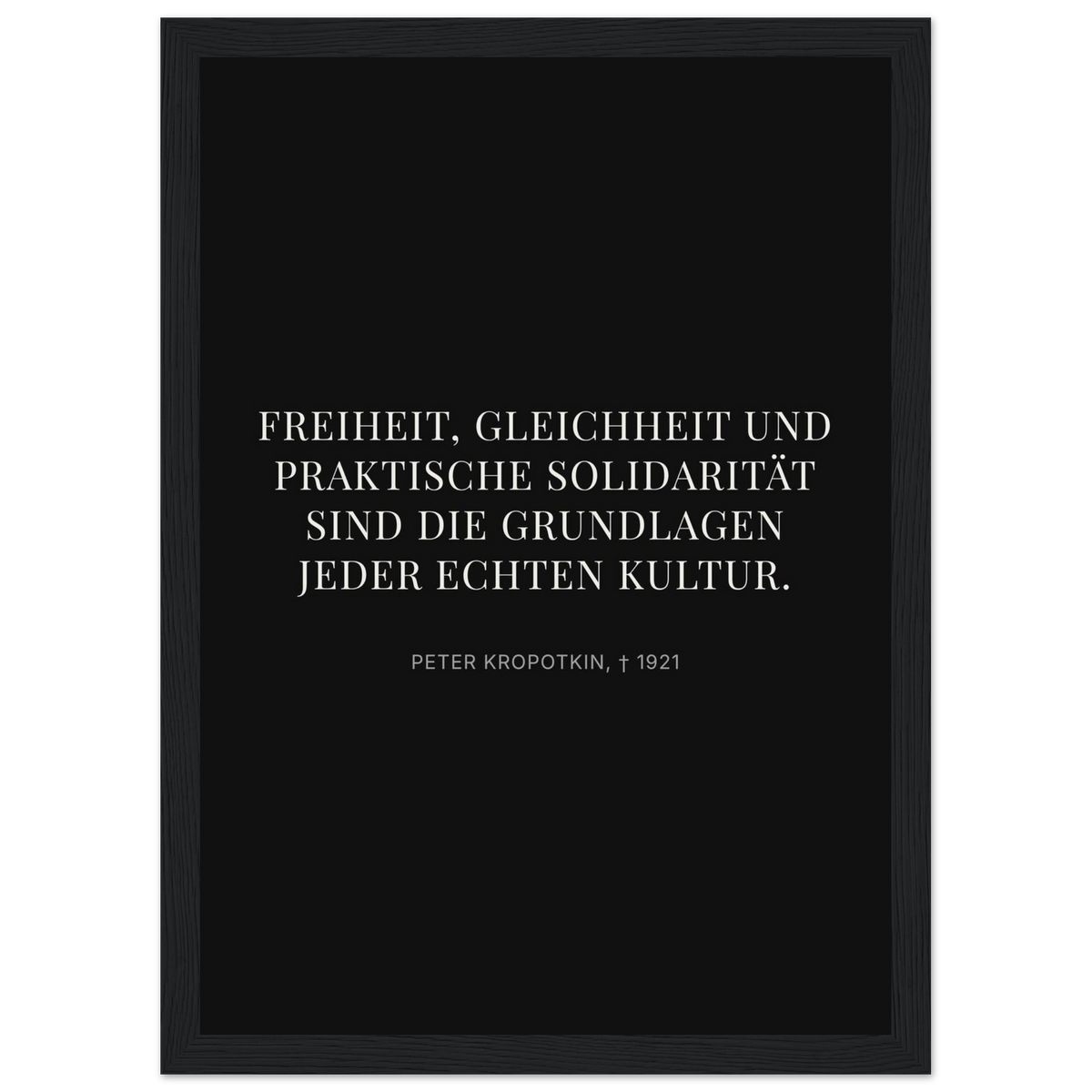 Kroponkins Wege im Dunkeln – Typografie auf Leinwand – Motiv 4 (Klassisches Poster mit Holzrahmen)