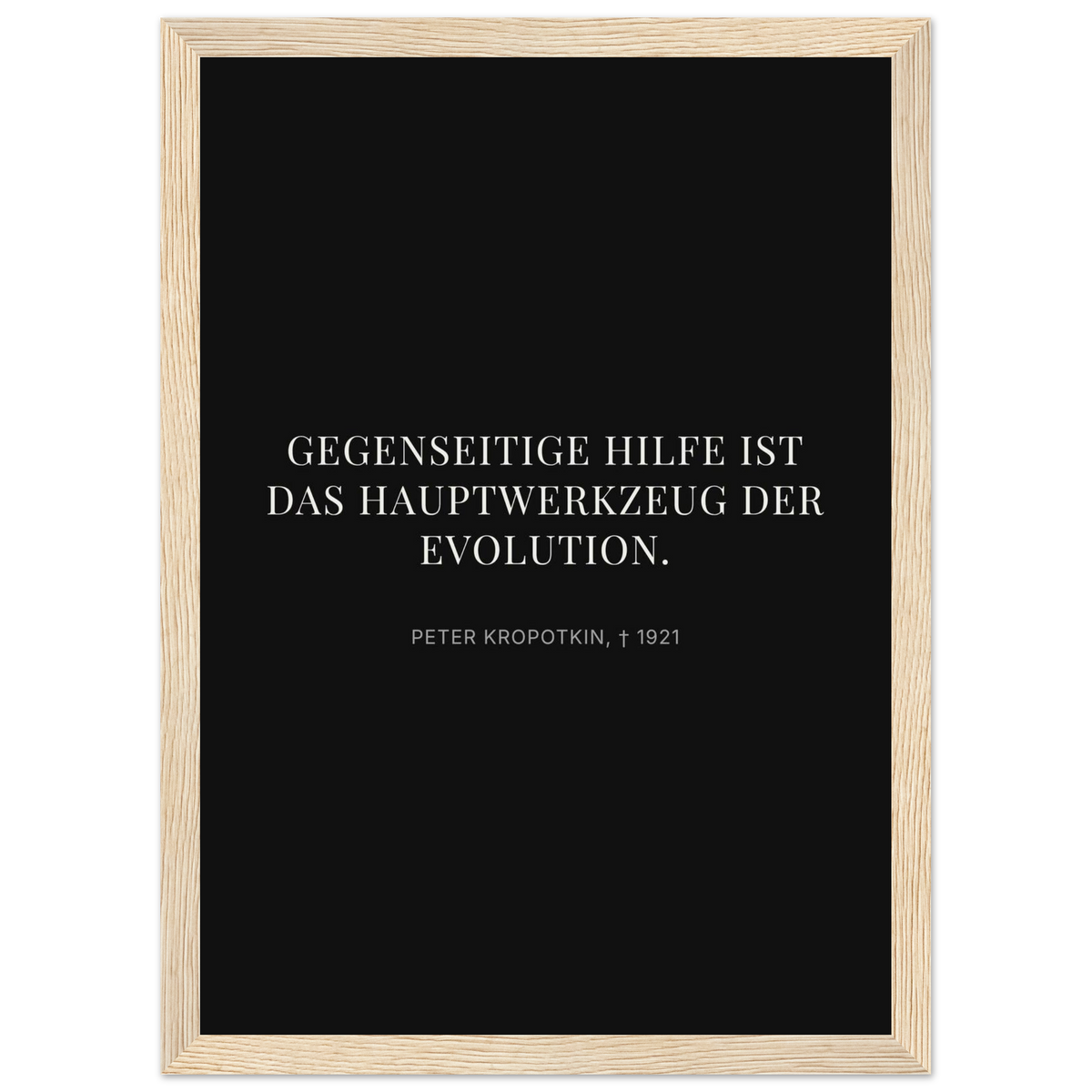 Kroponkins Wege im Dunkeln – Typografie auf Leinwand – Motiv 2 (Klassisches Poster mit Holzrahmen)