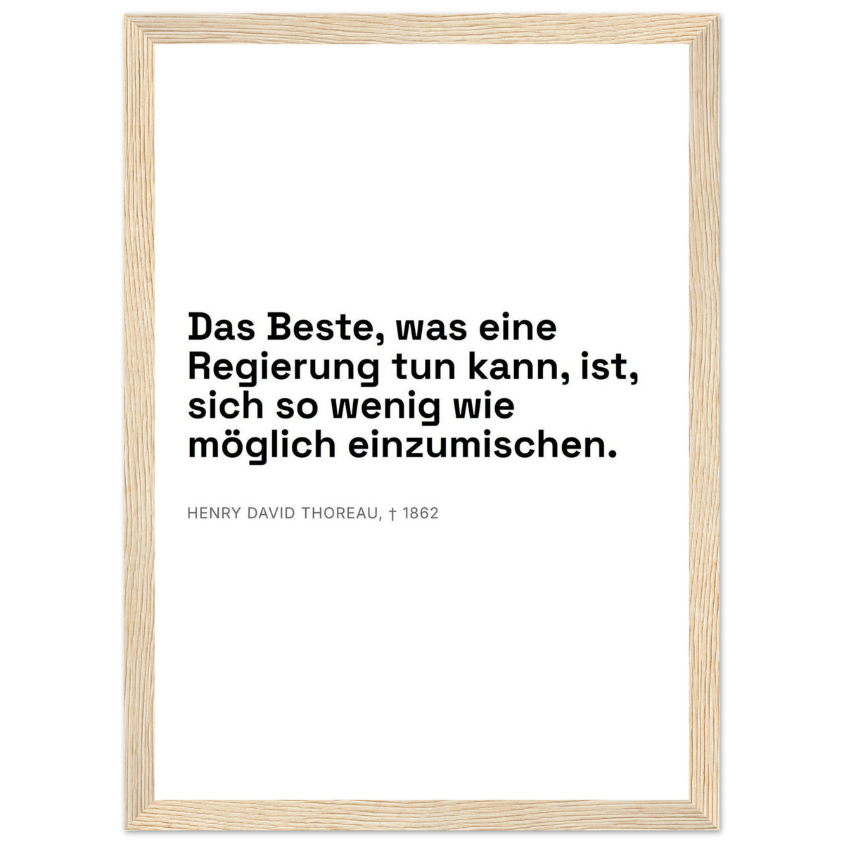 Thores Einflusslosigkeit im Schweizer Weiss (Klassisches Poster mit Holzrahmen)