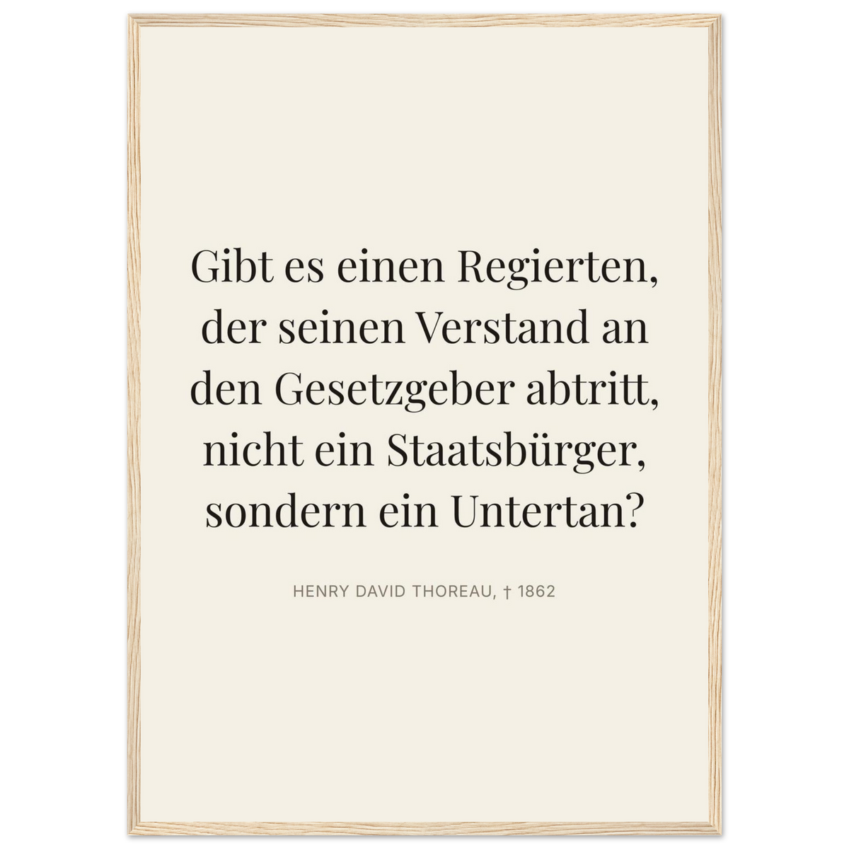 Thores Dunkle Worte in Schweizer Weiss (Klassisches Poster mit Holzrahmen) [Editorial-Beige]