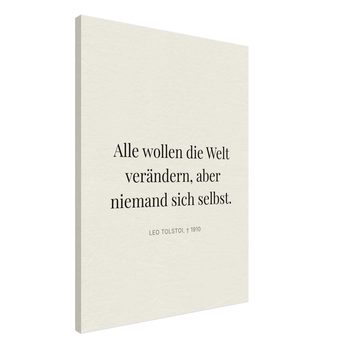 Leo Tolskis Selbstentdeckung in Dunkelschrift (Leinwand) [Editorial-Beige]