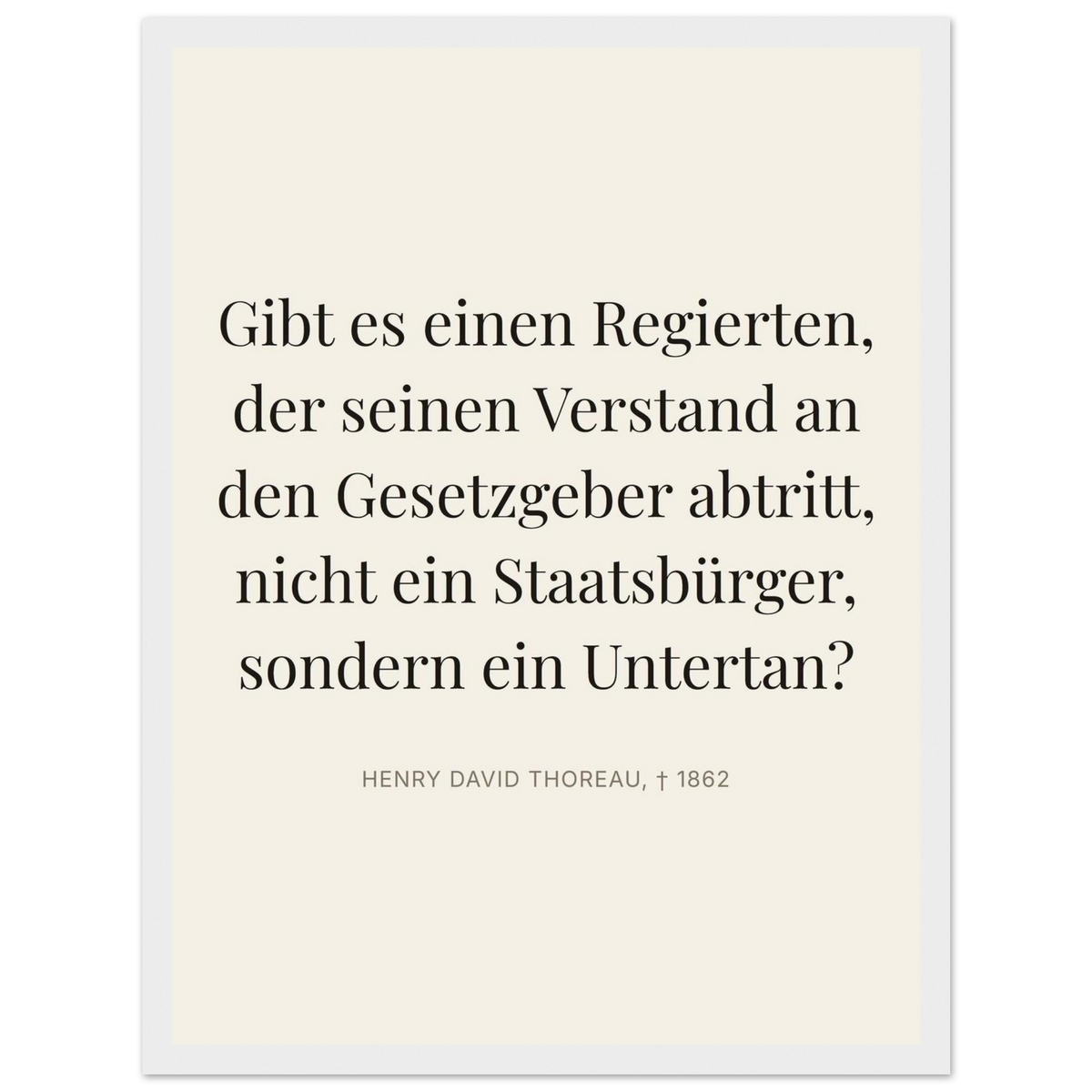 Thores Dunkle Worte in Schweizer Weiss (Klassisches Poster mit Holzrahmen) [Editorial-Beige]