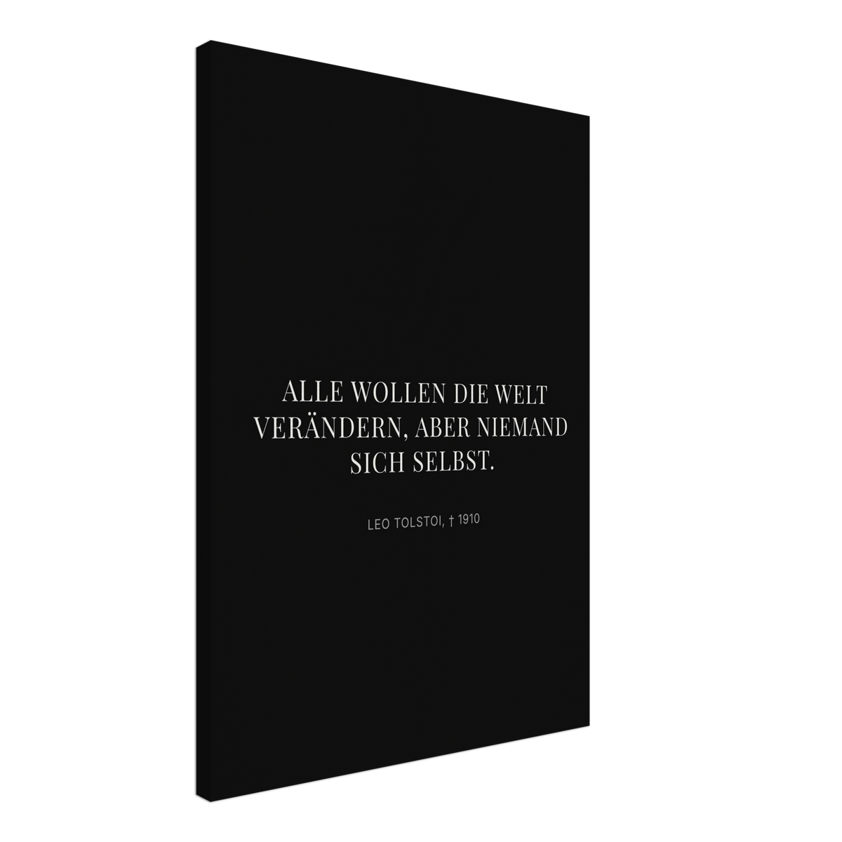Leo Tolskis Selbstentdeckung in Dunkelschrift – Motiv 1 (Leinwand)