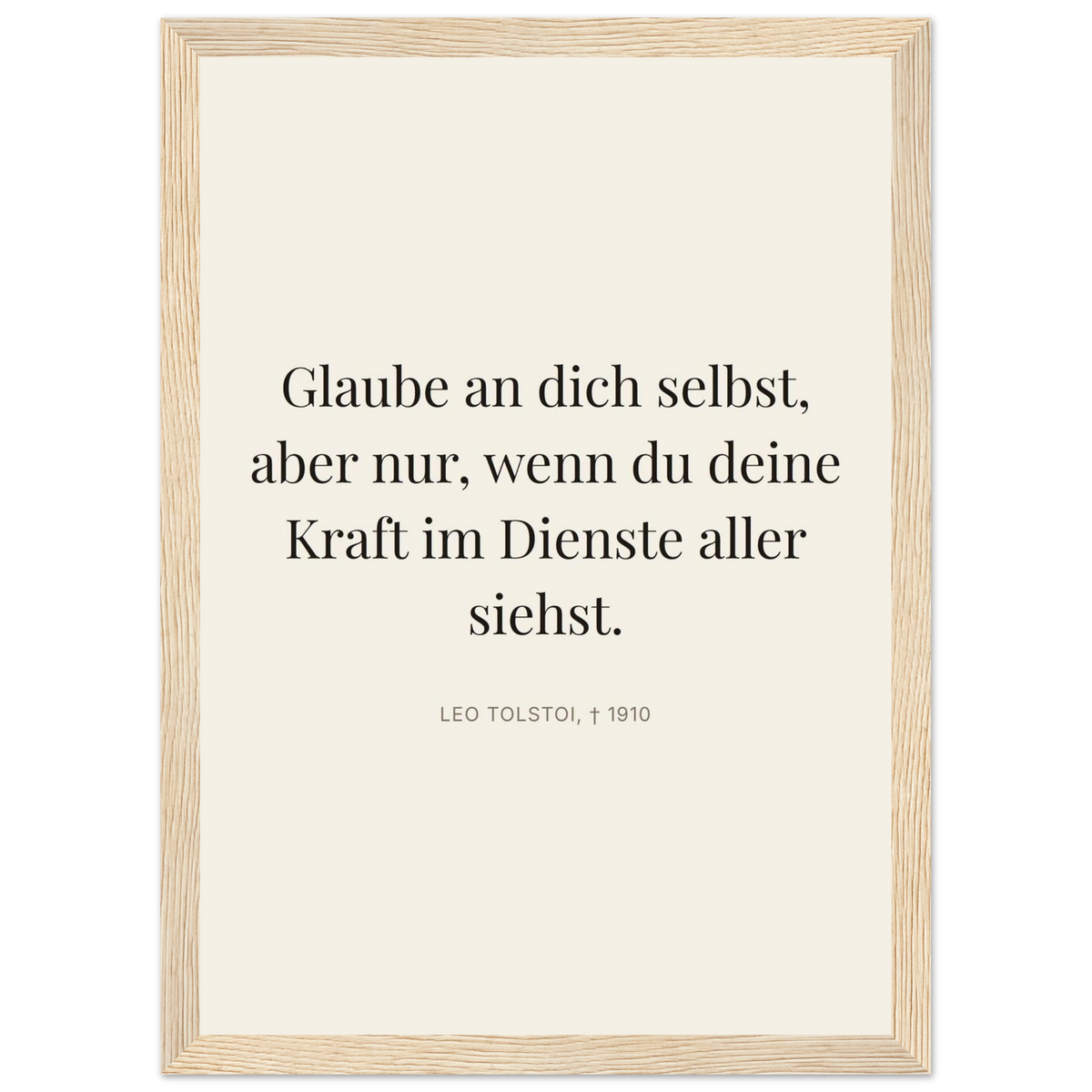Leo Tolskis Wege zum Schweizer Weiss (Klassisches Poster mit Holzrahmen) [Editorial-Beige]